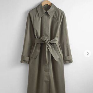 & Other Stories Single Breasted Trench Coat - Khaki